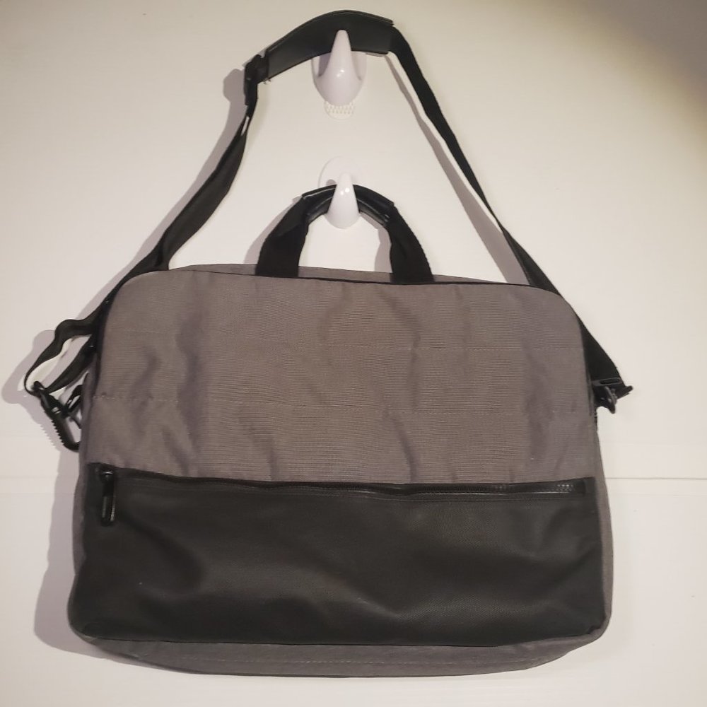 PX Los Angeles laptop bag grey black shoulder strap hand grips multiple pockets